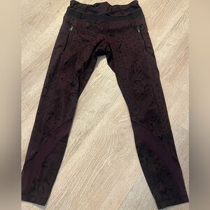 lululemon athletica Dark Brown Geometric Print Leggings